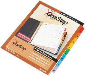 Cardinal 60818 Traditional OneStep Index System, 8-Tab, 1-8, Letter, Assorted, 1 Set
