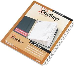 Cardinal 61513 Traditional OneStep Index System, 15-Tab, 1-15, Letter, White, 15/Set