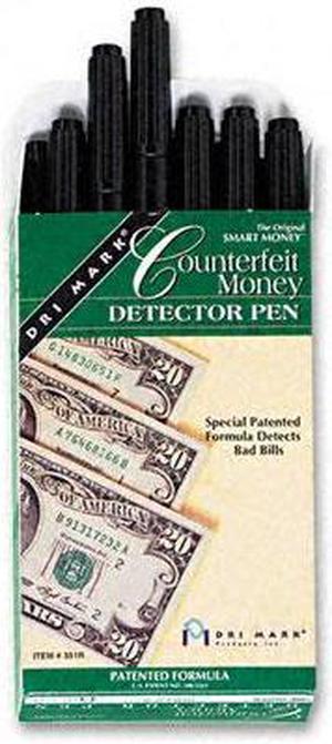 Dri-Mark 351R-1 Smart Money Counterfeit Bill Detector Pen for Use w/U.S. Currency, Dozen
