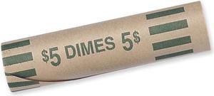 MMF Industries 2160600C02 Preformed Tubular Coin Wrappers, Dimes, $5, 1000 Wrappers/Box