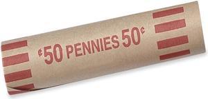 MMF Industries 2160600A07 Preformed Tubular Coin Wrappers, Pennies, $.50, 1000 Wrappers/Box