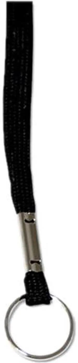 Advantus 75423 Deluxe Lanyards, Ring Style, 36" Long, Black, 24/Box