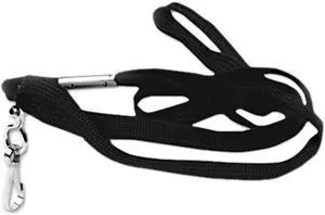 Advantus 75424 Deluxe Lanyards, J-Hook Style, 36" Long, Black, 24/Box