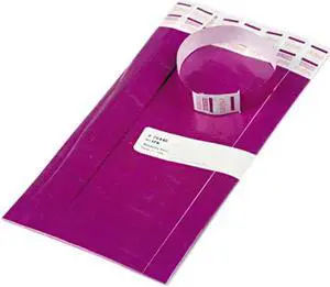 Advantus 75440 Crowd Management Wristbands, Sequentially Numbered, Purple, 100/Pack