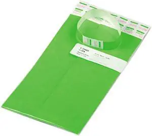 Advantus 75443 Crowd Management Wristbands, Sequentially Numbered, Green, 100/Pack