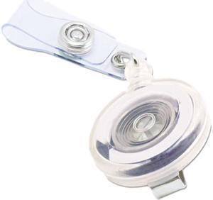 Translucent Retractable ID Card Reel, 34" Extension, Clear, 12/Pack