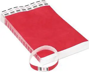 Advantus 75510 Crowd Management Wristbands, Sequentially Numbered, Red, 500/Pack