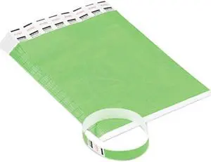 Advantus 75511 Crowd Management Wristbands, Sequentially Numbered, Green, 500/Pack