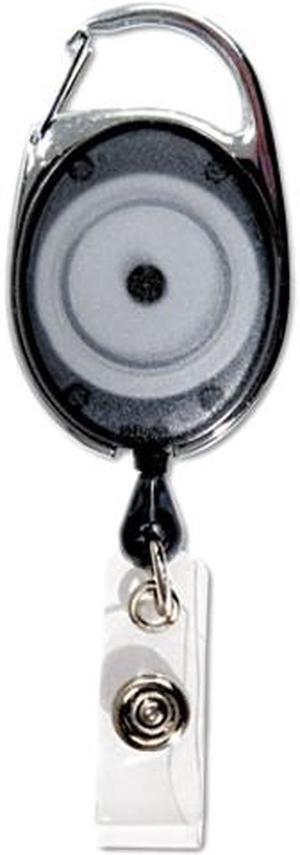 Carabiner-Style Retractable ID Card Reel, 30" Extension, Smoke, 12/Pack Carabiner-Style Retractable ID Card Reel, 30" Extension, Smoke, 12/Pack