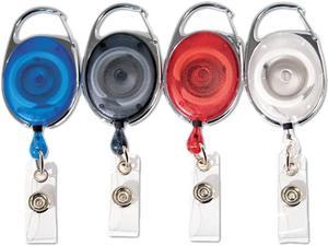 Advantus AVT75552 Carabiner-Style Retractable ID Card Reel, 30" Extension, Assorted, 20/Pack