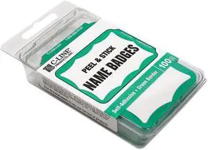 C-line 92263 Self-Adhesive Name Badges, 2 x 3-1/2, Green, 100/Box