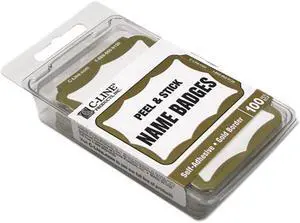 C-line 92266 Self-Adhesive Name Badges, 2 x 3-1/2, Gold, 100/Box