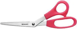 Westcott 10703 - Value Line Stainless Steel Shears, 8" Bent, Red