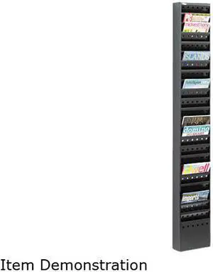 Steel Magazine Rack, 23 Compartments, 10w x 4d x 65-1/2h, Black