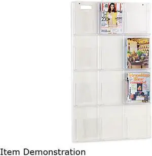 Safco Reveal Clear Literature Displays, 12 Compartments, 30w x 2d x 49h, Clear