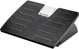 Fellowes 8035001 Adjustable Locking Footrest w/Microban, Black/Silver