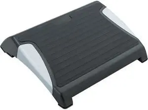 Safco 2120BL Restase Adjustable Footrest, Black w/Silver Accents.