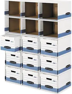 Fellowes 01626 Box File/Cube Box Shell - File/Cube Box Shell, Legal/Letter, White/Blue