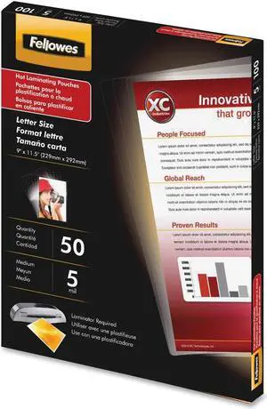 5204007 Fellowes Laminating Pouches, 5 mil, 11 3/4 x 9 1/2, 150 per Pack