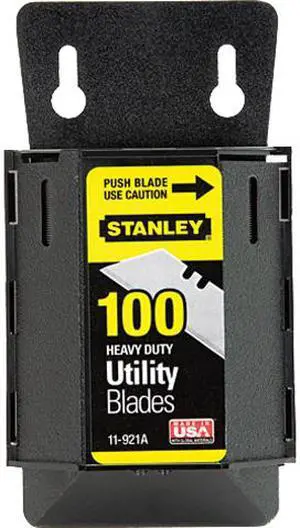Stanley 11-921A Wall Mount Utility Knife Blade Dispenser w/Blades, 100/Pack