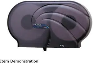 San Jamar R4090TBK Oceans Twin 9" JBT Toilet Tissue Dispenser, 19 x 5 1/4 x 12, Black Pearl