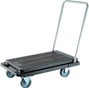 Deflect-o CRT5500-04 Heavy-Duty Platform Cart, 500lb Capacity, 20-9/10w x 32-5/8d x 9h, Black