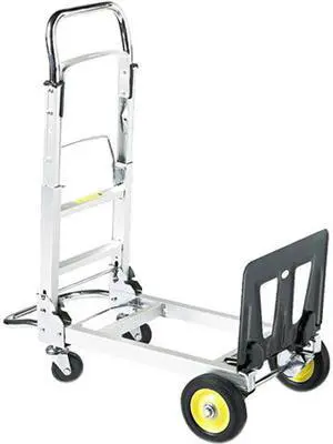 Safco 4050 Hide-Away Convertible Truck, 400lb Capacity, 15-1/2w x 43d x 36h, Aluminum