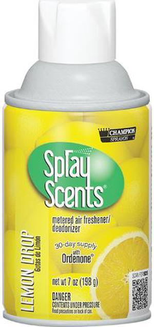 Champion Sprayon CHA 5189 SPRAYScents Metered Air Freshener Refill, Lemon, 7.00 oz. Aerosol, 12/Carton