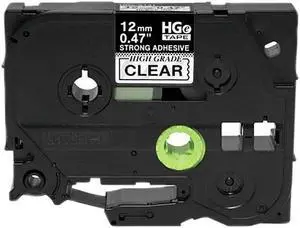 Brother HGES1315PK Black on Clear Extra-Strength Adhesive Label Tape