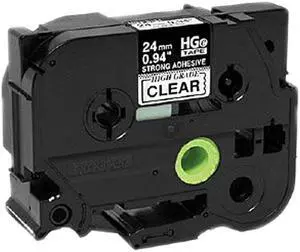 Brother HGES1515PK Black on Clear Extra-Strength Adhesive Label Tape