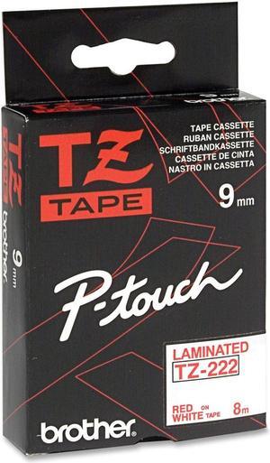 Brother 9mm Red on White tape for P-touch 8m, TZE222