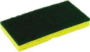 Continental SS652 Medium-Duty Scrubber Sponge, 3.13" x 6.25", Yellow/Green, 5/PK, 8 PK/CT