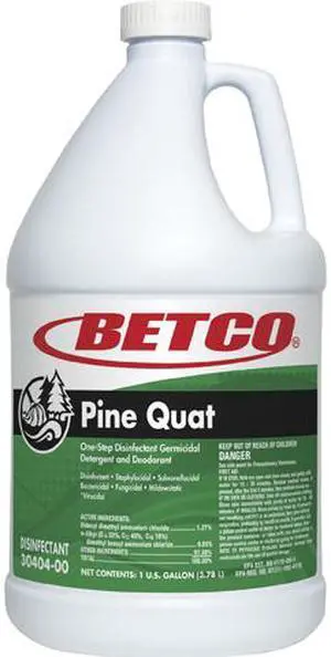 Betco 3040400 Pine Quat Disinfectant, 1 gal (128 fl oz) - Pine Scent - 1 Each - Green
