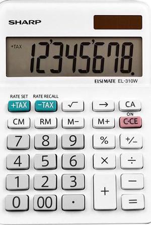 Sharp EL-310WB Mini Desktop Calculator, 8-Digit LCD