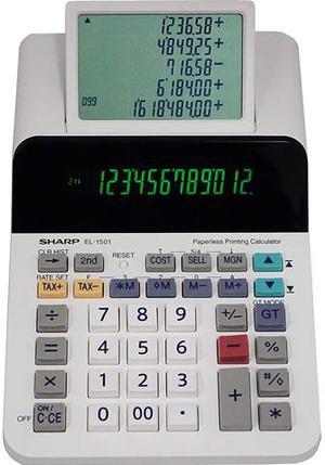 Sharp EL1501 Paperless Printing Calculator, 12-Digit LCD