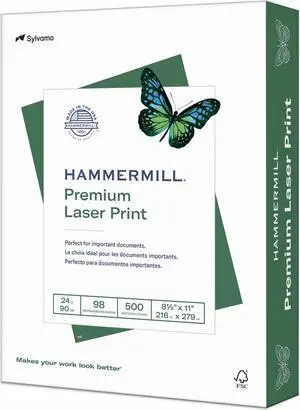Hammermill Laser Print Paper - Letter Size - 8.5" x 11" - 500 Sheets/Ream - 10 Reams/Carton  104604CT