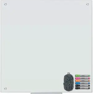 U Brands 3971U00-01 Magnetic Glass Dry Erase Board Value Pack, 36" x 36", White