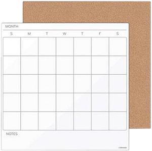 U Brands 3889U00-01 Tile Board Value Pack with Undated One Month Calendar, 14" x 14", White/Natural, 2/Set