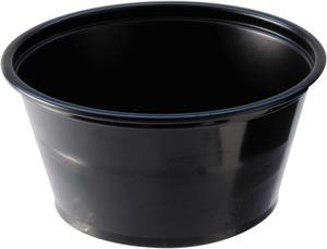 Fabri-Kal 9505137 Portion Cups, 2oz, Black, 250 / Sleeve, 10 Sleeves / Carton