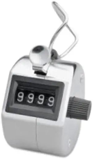Sparco 24100BX Finger Ring Tally Counter, 4-Digit, Nickel Plated, Silver - 1 Each