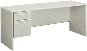 HON H38855L.B9.Q 38000 Series Single Pedestal Credenza, 72" x 24" x 29.5", Left, Silver / Gray