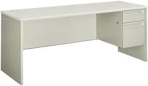 HON H38856R.B9.Q 38000 Series Single Pedestal Credenza, 72" x 24" x 29.5", Right, Silver / Gray