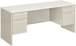 HON H38854.B9.Q 38000 Series Kneespace Credenza, 72" x 24" x 29.5", Silver Mesh / Light Gray