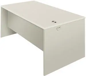 HON H38932.B9.Q 38000 Series Desk Shell, Radius Edge, 60" x 30" x 30", Silver Mesh / Light Gray
