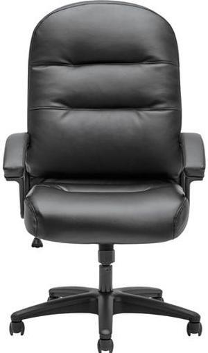 HON H2095.H.PWST11.T Pillow-Soft 2090 Series Executive High-Back Swivel/Tilt Chair, Supports up to 250 lbs., Black Seat/Black Back, Black Base