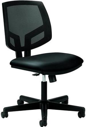 HON H5713.SB11.T Volt Series Mesh Back Leather Task Chair with Synchro-Tilt, Supports up to 250 lbs., Black Seat/Black Back, Black Base