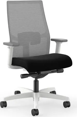 HON I2Y2AHFC10DW Ignition Mid-back Task Chair - Black Seat - Fog Mesh Back - Designer White Frame - Mid Back - 1 Each