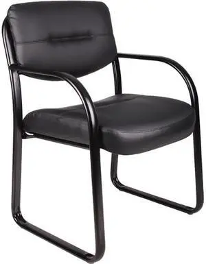 BOSS Office Products B9529 Black LeatherPlus Guest Chairs
