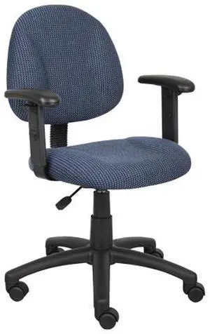 BOSS Blue Perfect Posture Deluxe Office Task Chair with Adjustable Arms (B316-BE)