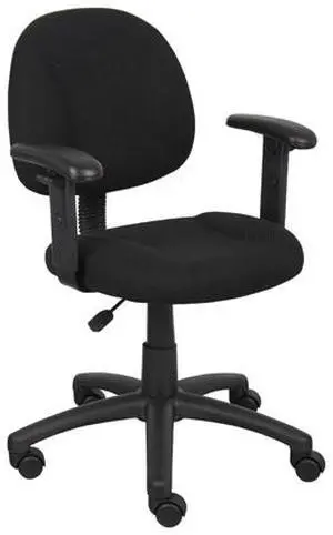 BOSS Black Perfect Posture Deluxe Office Task Chair with Adjustable Arms (B316-BK)